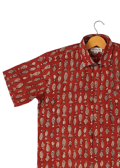 Dive into Style - Fish Print (Bagru) Shirt