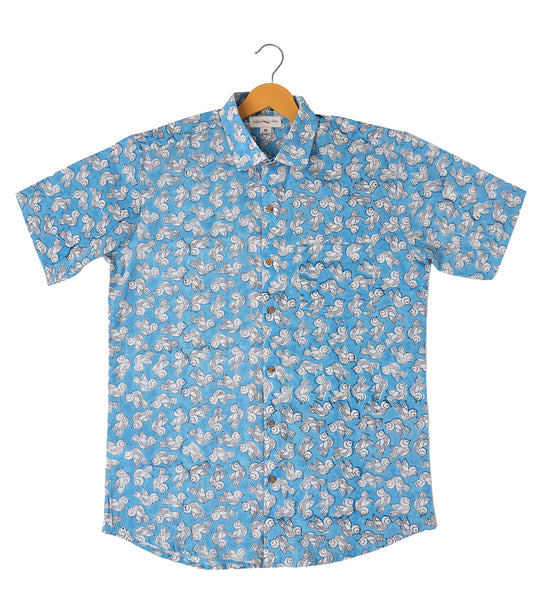 Take Flight with our Stylish Bird Themed Shirt (Bagru)