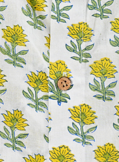Sunshine in Fabric - Yellow Floral Motif Shirt