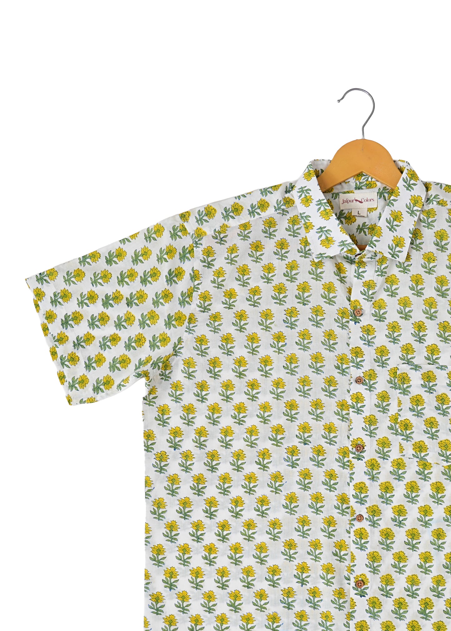 Sunshine in Fabric - Yellow Floral Motif Shirt