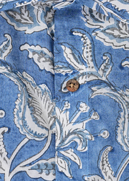 Make a Statement - Blue Floral Pattern Shirt