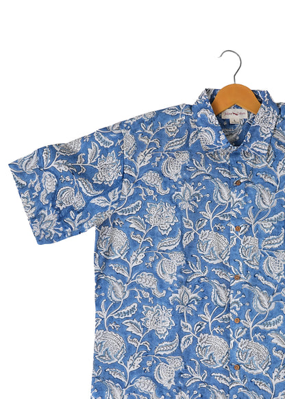 Make a Statement - Blue Floral Pattern Shirt