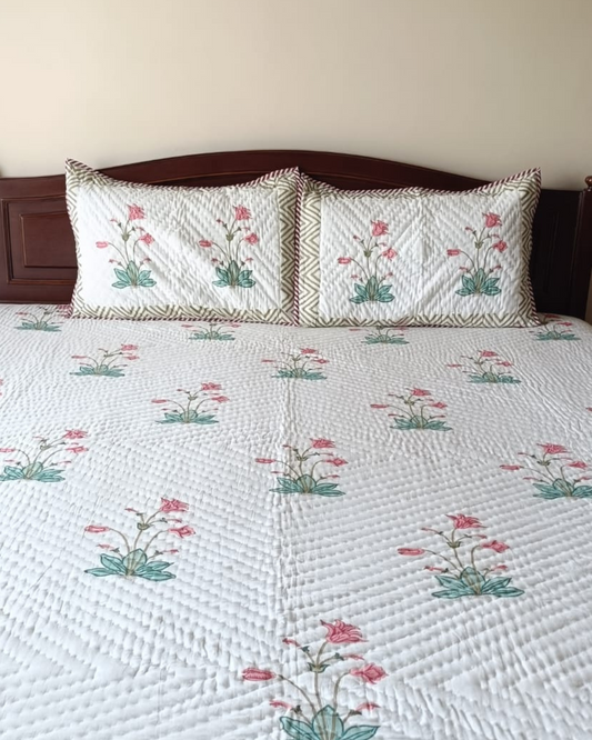Pink Petals Paradise Bedding Comforter Set with 2 Pillow Covers