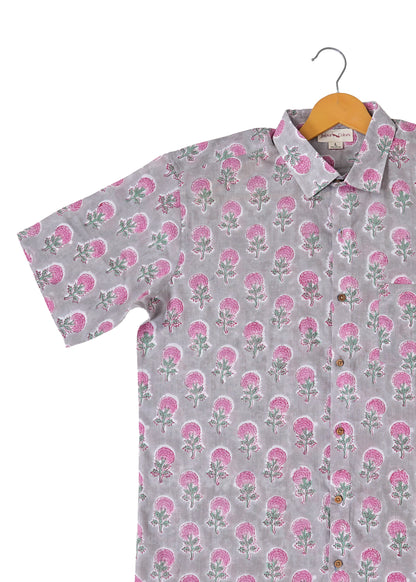 Stylish Blooms Floral Pink Motif Shirt