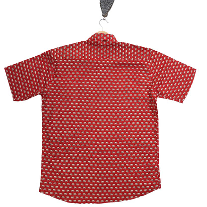 Cherry Bloom Magic Half-Sleeves Shirt - Elephant Print