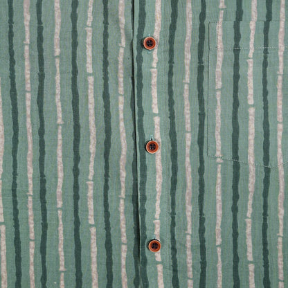 Jungle Vines on Classic Green Half-Sleeves Shirt