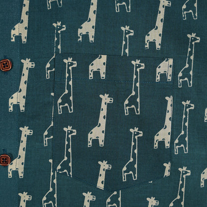 Teal Trails of Long Dreams Half-Sleeves Shirt
