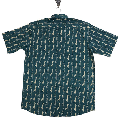Teal Trails of Long Dreams Half-Sleeves Shirt