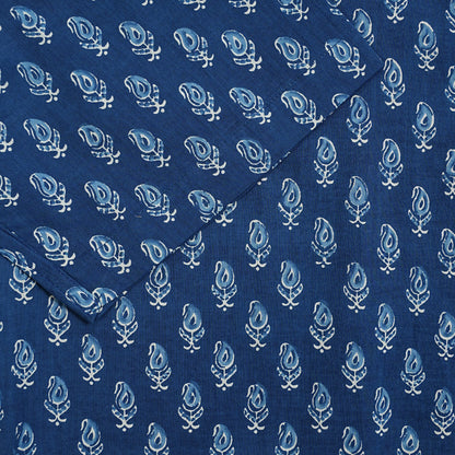Ocean Leaf in Wind Print Half-Sleeves Shirt