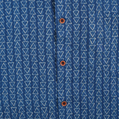 Navy Maze in Light Mood Half-Sleeves Shirt