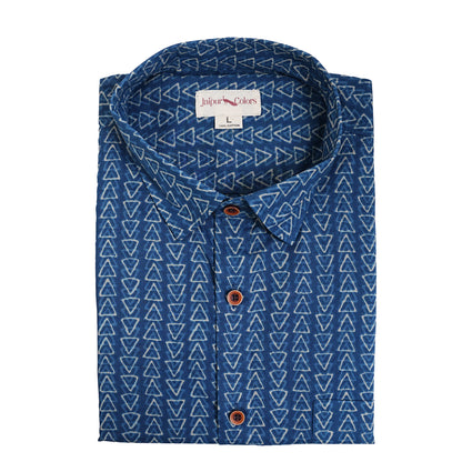 Navy Maze in Light Mood Half-Sleeves Shirt