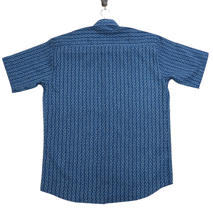 Navy Maze in Light Mood Half-Sleeves Shirt