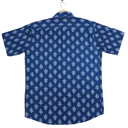Midnight Garden with Light Petals Half-Sleeves Shirt