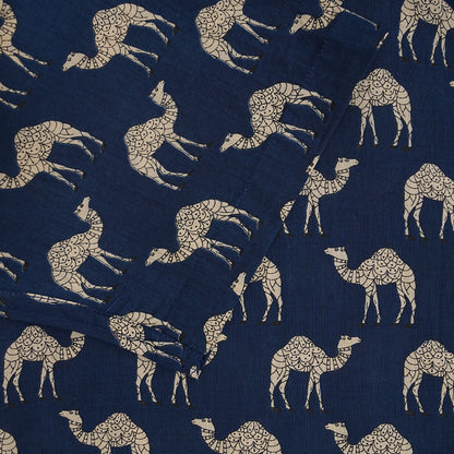 Wild Blues with White Camels Half-Sleeves Shirt