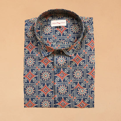 Blue AjrakhPattern style Shirt