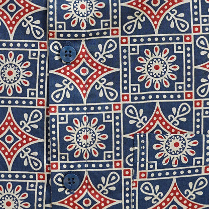 Blue AjrakhPattern style Shirt