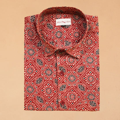 Red Ajrakh pattern Shirt