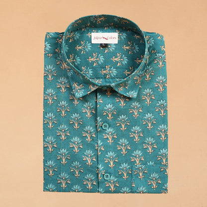 Vibrant Teal Floral delight Shirt