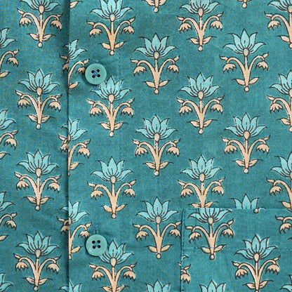 Vibrant Teal Floral delight Shirt
