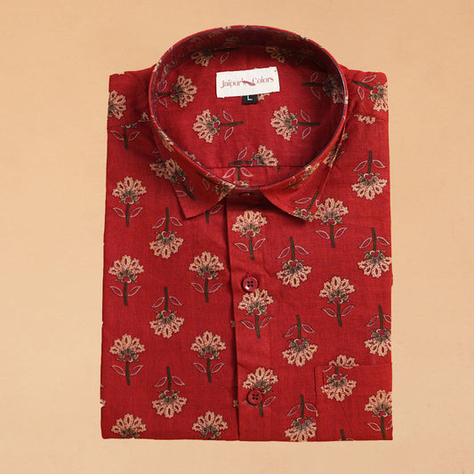 Red floral fusion by Jaipur Colors