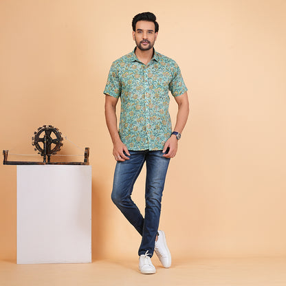 Nature's Beauty Playful Floral Motif Shirt