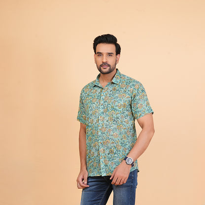 Nature's Beauty Playful Floral Motif Shirt