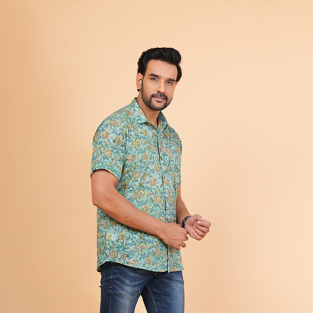 Nature's Beauty Playful Floral Motif Shirt