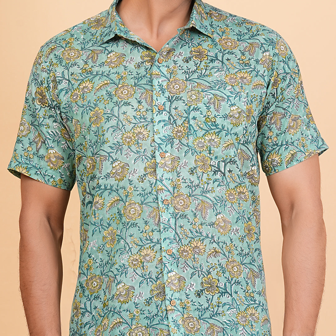 Nature's Beauty Playful Floral Motif Shirt