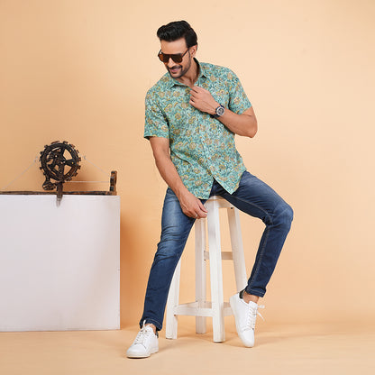 Nature's Beauty Playful Floral Motif Shirt