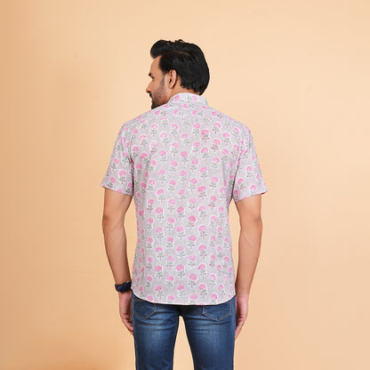 Stylish Blooms Floral Pink Motif Shirt