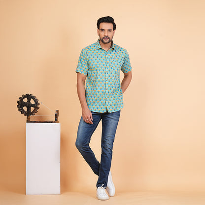 Floral Fusion Trendylook Mustard Floral Shirt