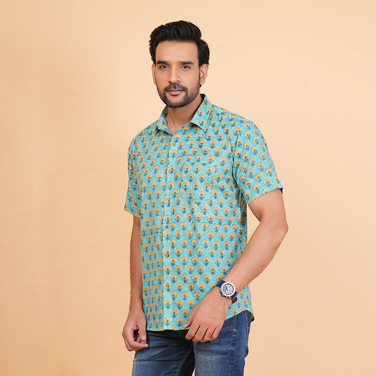 Floral Fusion Trendylook Mustard Floral Shirt
