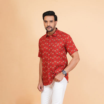 Red floral fusion by Jaipur Colors