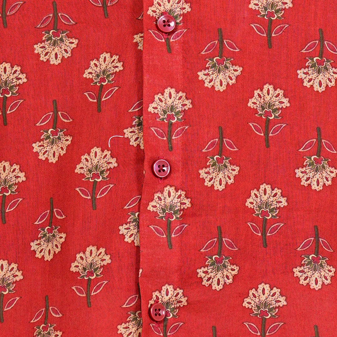 Red floral fusion by Jaipur Colors