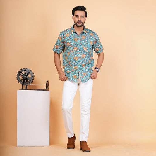 Vibrant Florals Intricate Design Multicolor Shirt