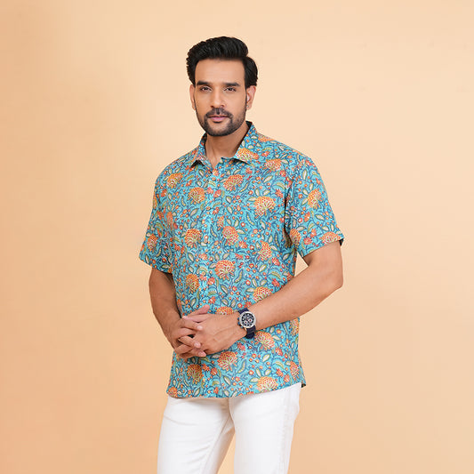 Vibrant Florals Intricate Design Multicolor Shirt