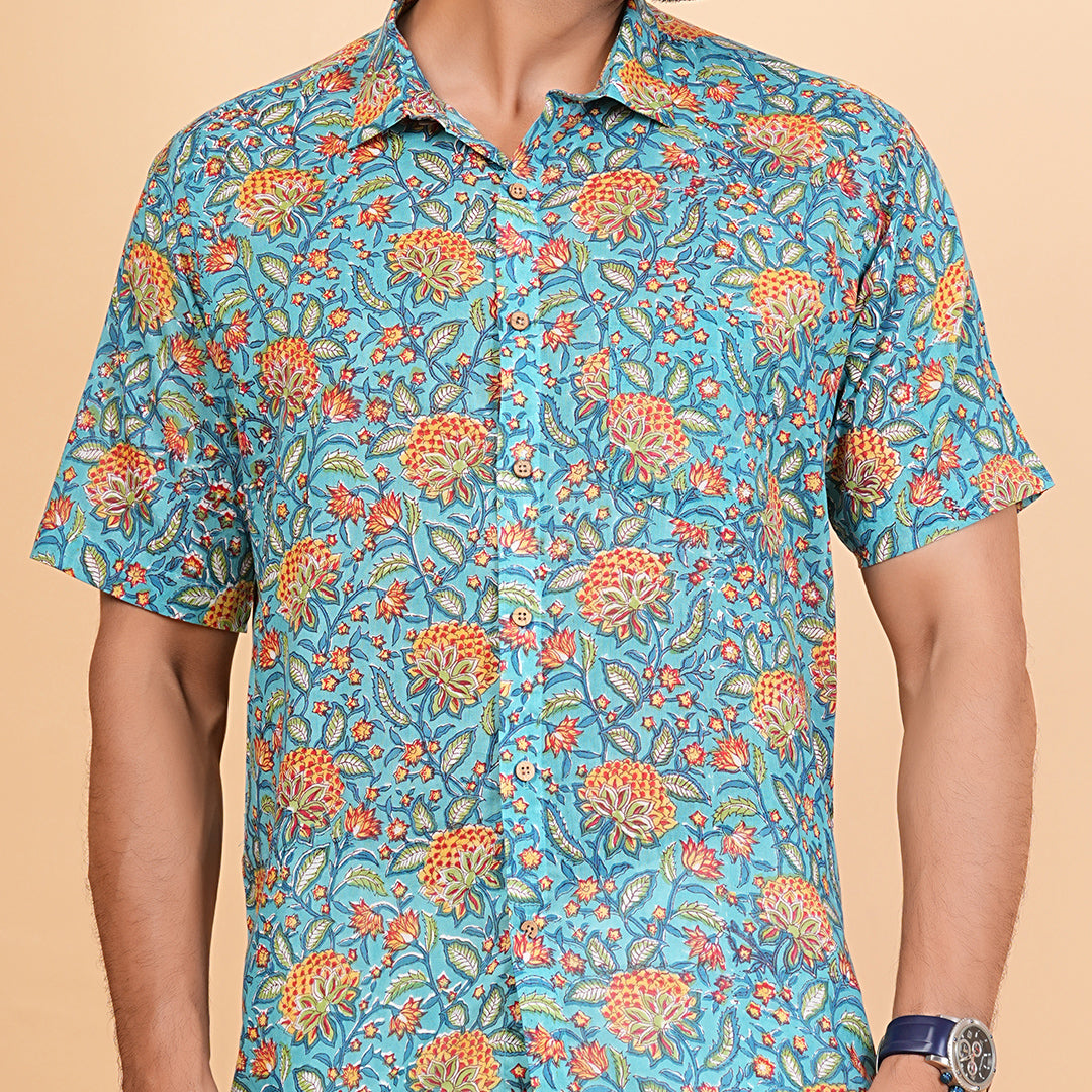 Vibrant Florals Intricate Design Multicolor Shirt