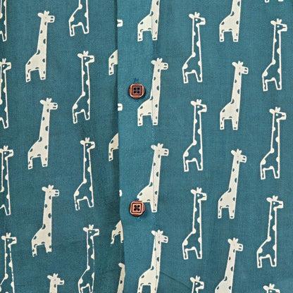 Teal Trails of Long Dreams Half-Sleeves Shirt