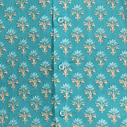 Vibrant Teal Floral delight Shirt