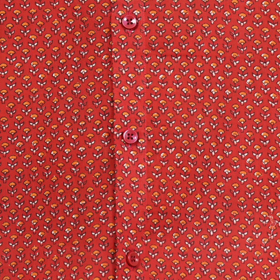 Red floral Dot shirt