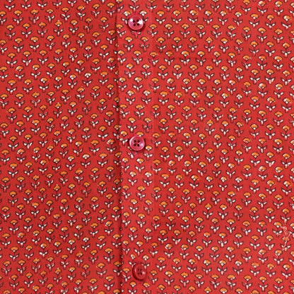 Red floral Dot shirt