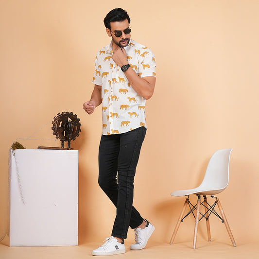 Spotted Elegance Leopard Design Shirt