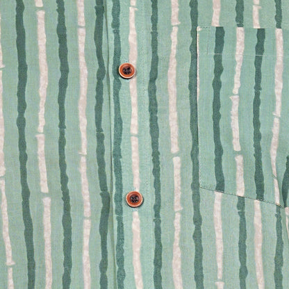 Jungle Vines on Classic Green Half-Sleeves Shirt