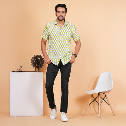 Sunshine in Fabric - Yellow Floral Motif Shirt