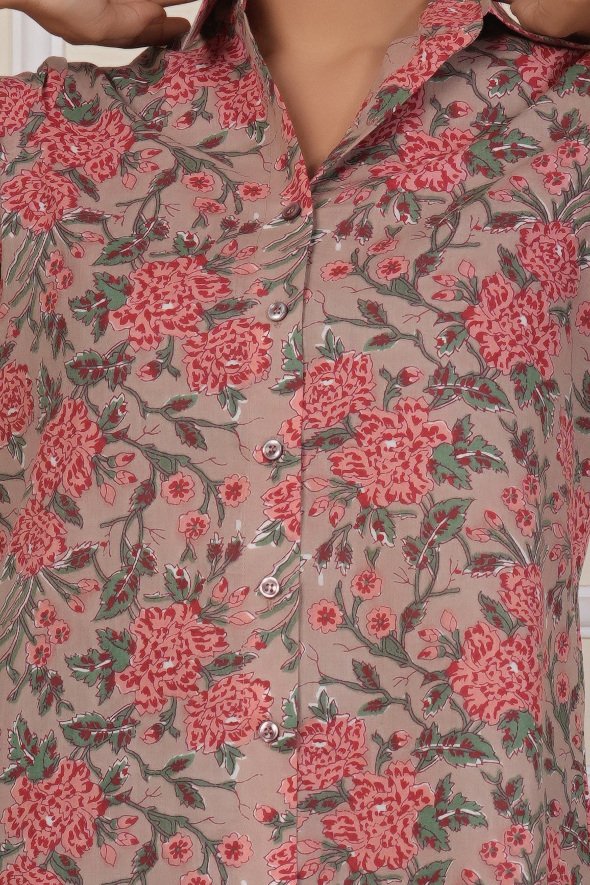 Floral Elegance Printed Women’s Casual Shirt