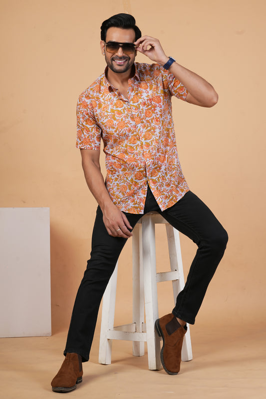 Marigold Garden Handblock Shirt