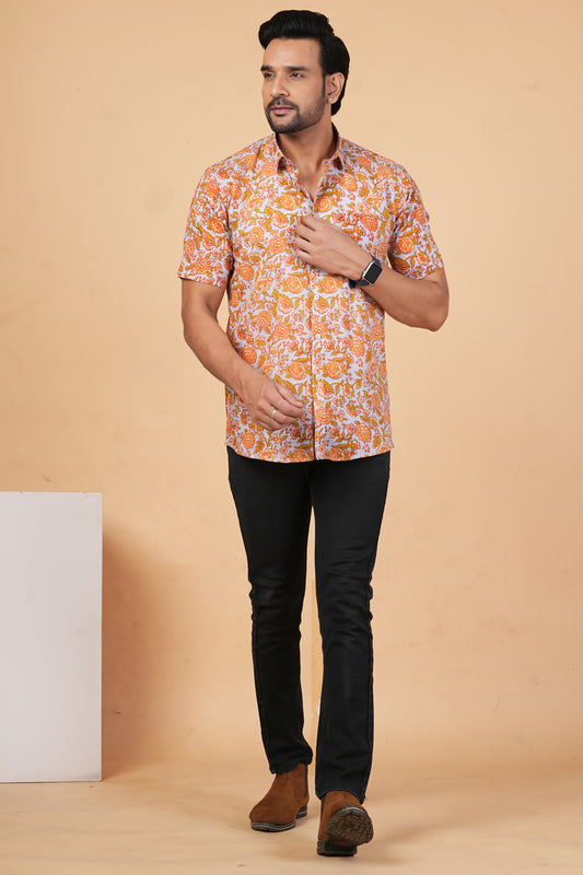 Marigold Garden Handblock Shirt