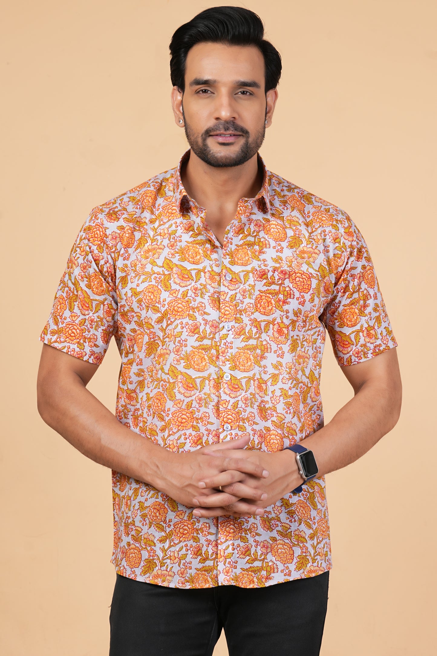 Marigold Garden Handblock Shirt