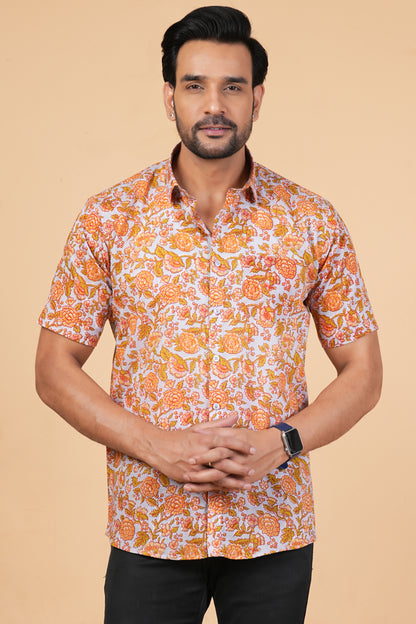 Marigold Garden Handblock Shirt