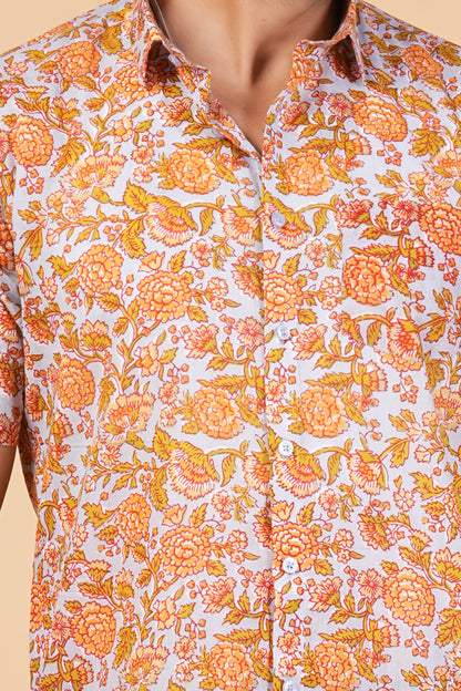 Marigold Garden Handblock Shirt